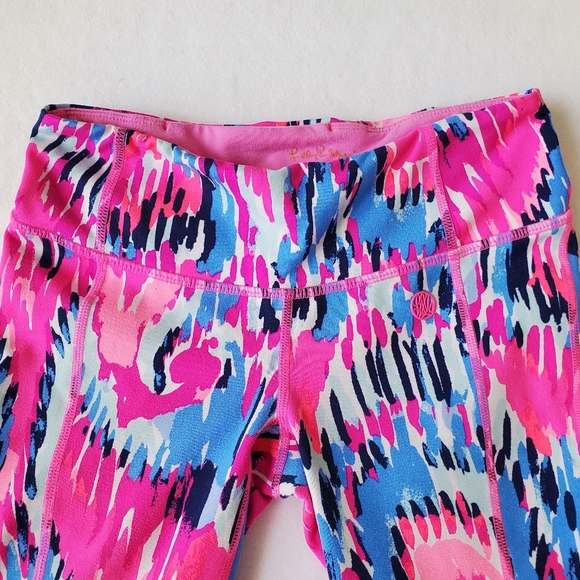 Lilly Pulitzer Caille Xsmall Legging Free Spirit Pink Criss Cross Banding‎ XS - Picture 6 of 16